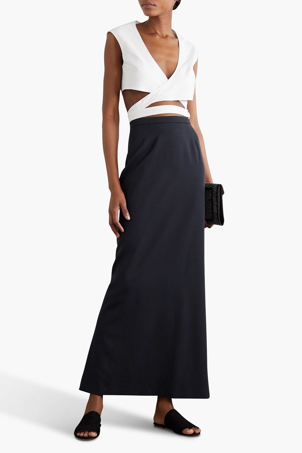ALAÏA Wool-crepe maxi skirt