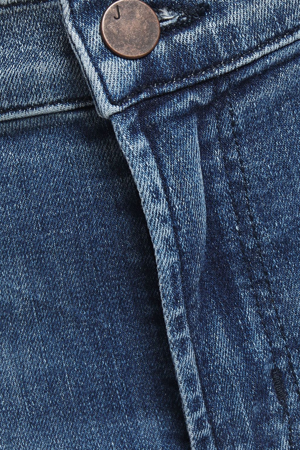 J BRAND Cropped distressed faded mid-rise skinny jeans