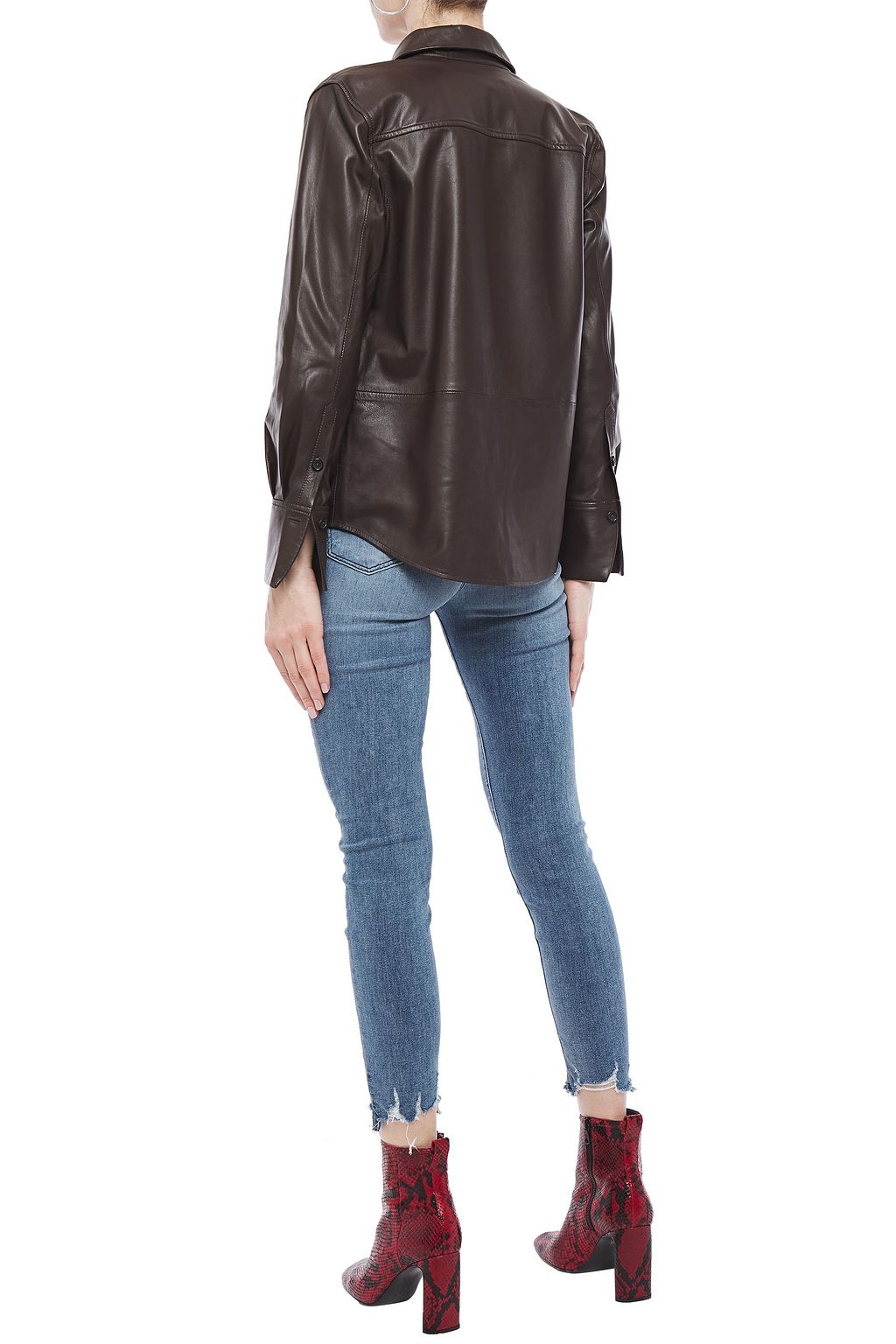 J BRAND Cropped distressed faded mid-rise skinny jeans