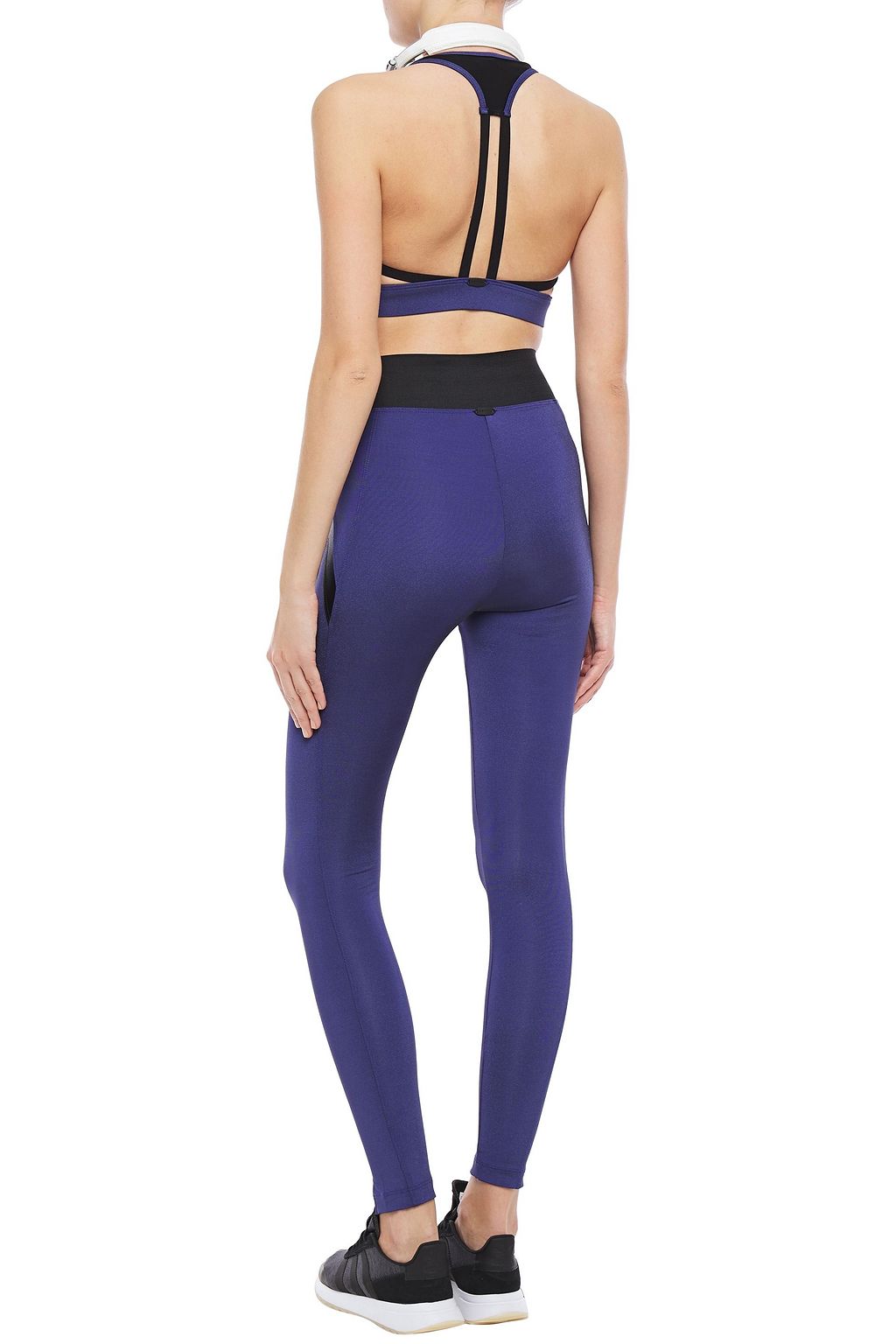 KORAL Palm Shantung two-tone coated stretch leggings
