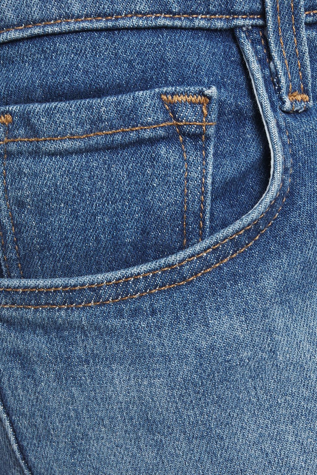 J BRAND Ruby cropped distressed high-rise slim-leg jeans