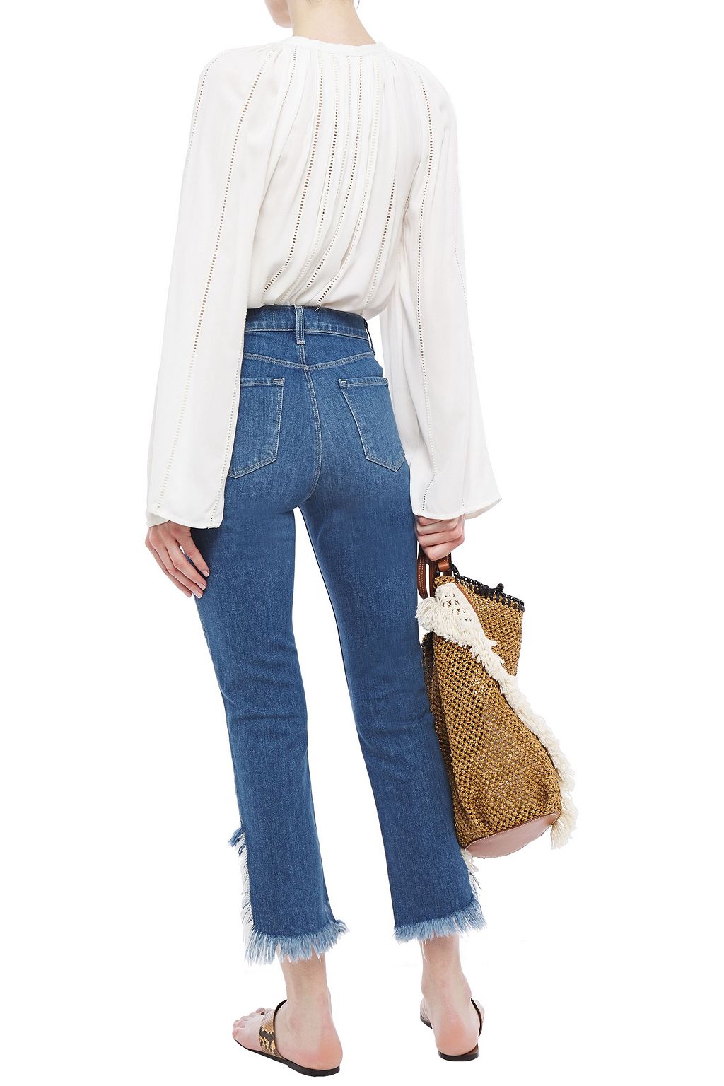 J BRAND Ruby cropped distressed high-rise slim-leg jeans