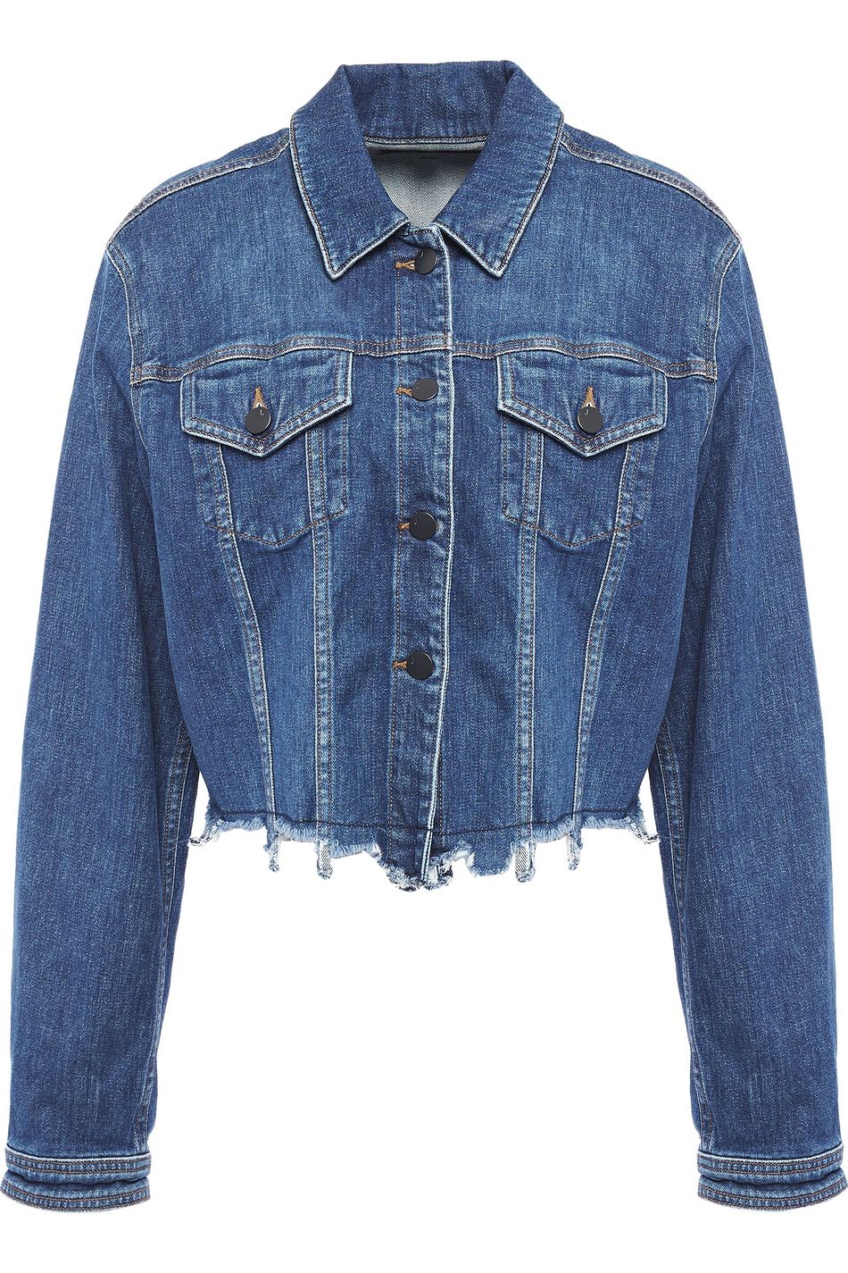 dark distressed denim jacket