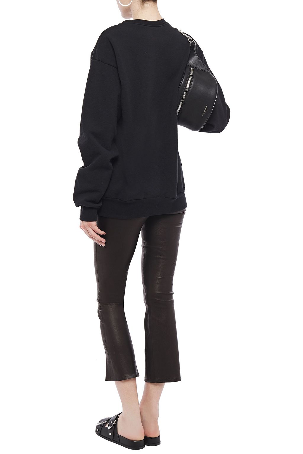 J BRAND Cropped stretch-leather bootcut pants