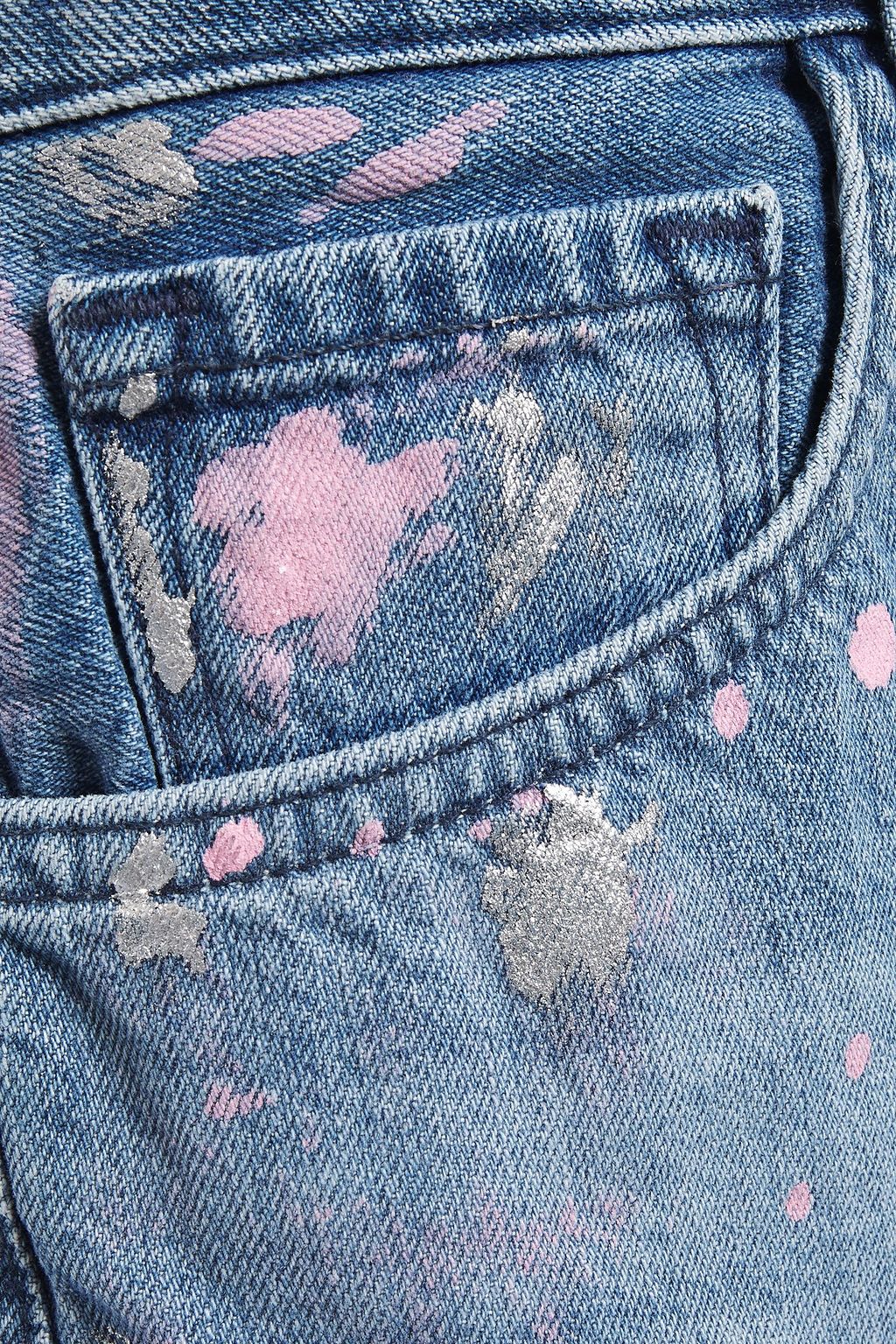 J BRAND Gracie frayed painted denim shorts