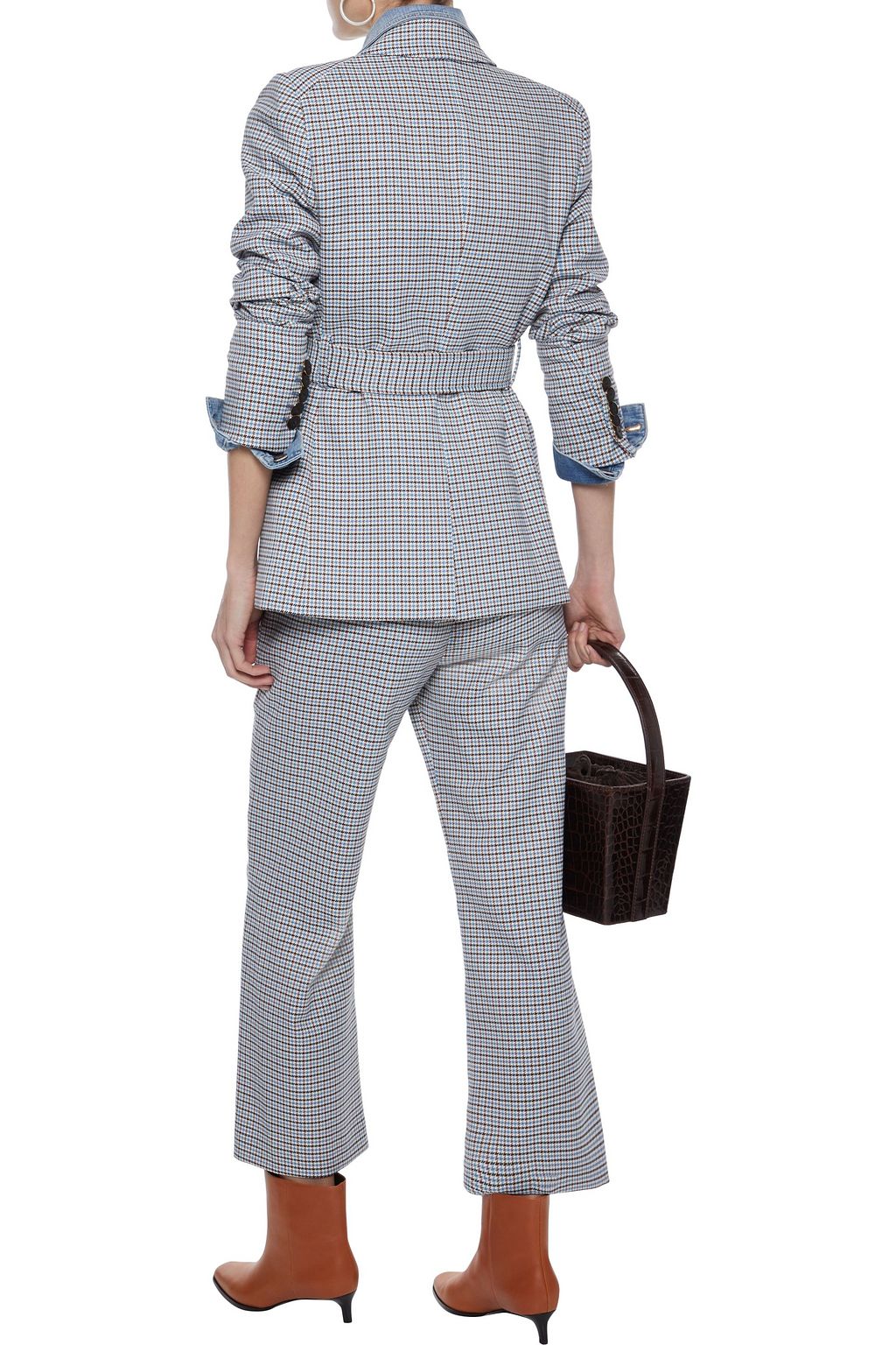 VERONICA BEARD Cormac houndstooth twill kick-flare pants