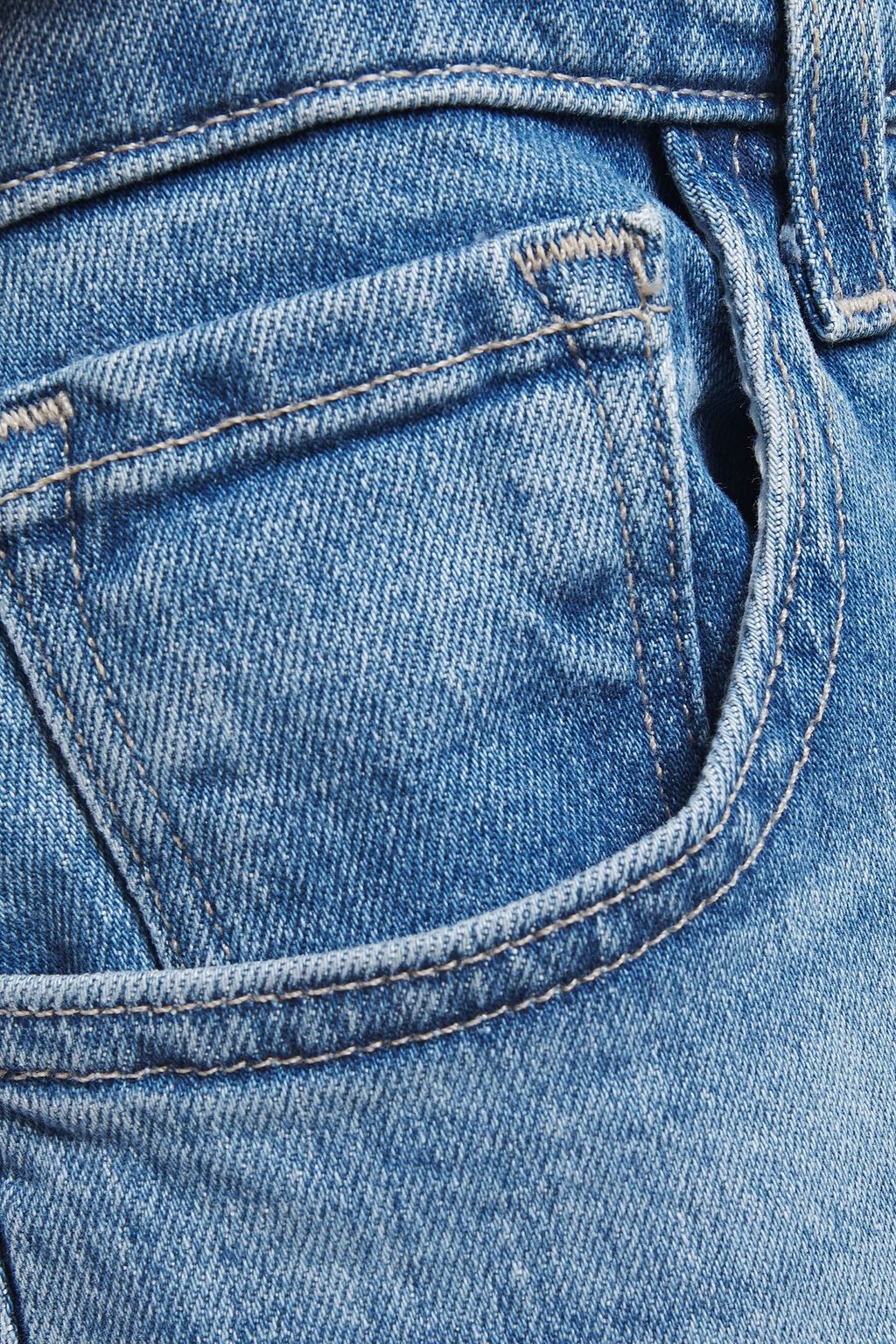 J BRAND Cropped faded mid-rise boyfriend jeans