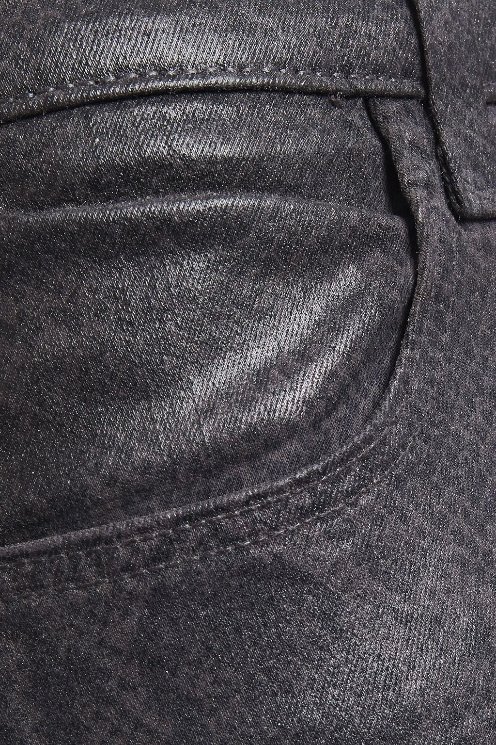 J BRAND Coated snake-print high-rise skinny jeans