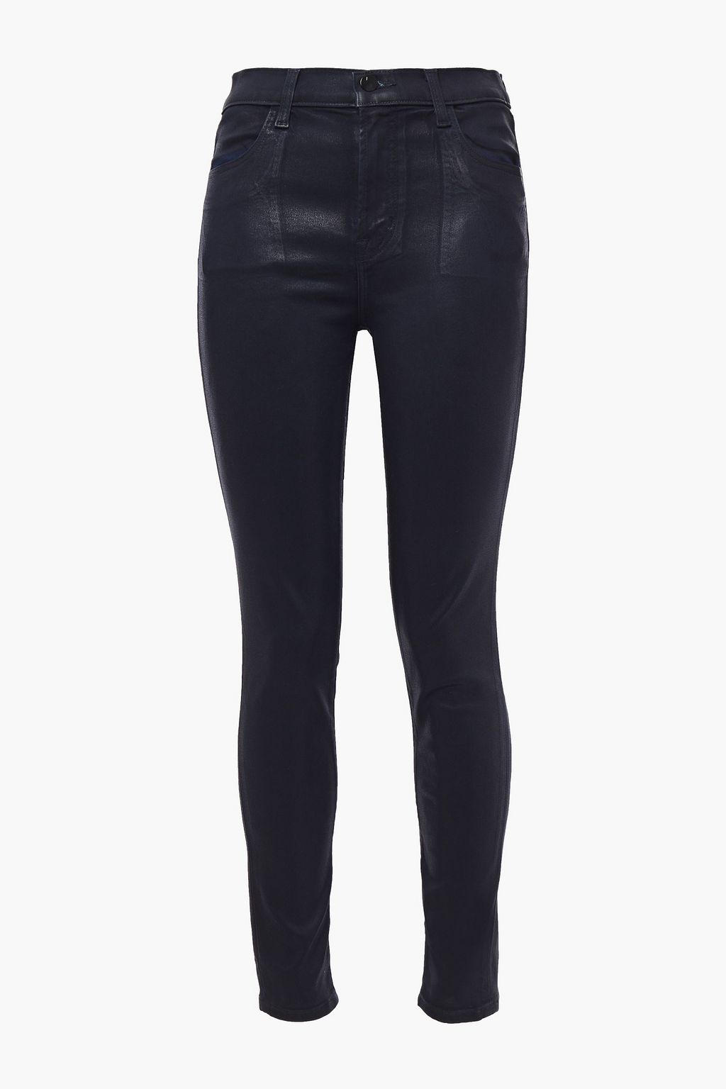 mid rise coated jeans