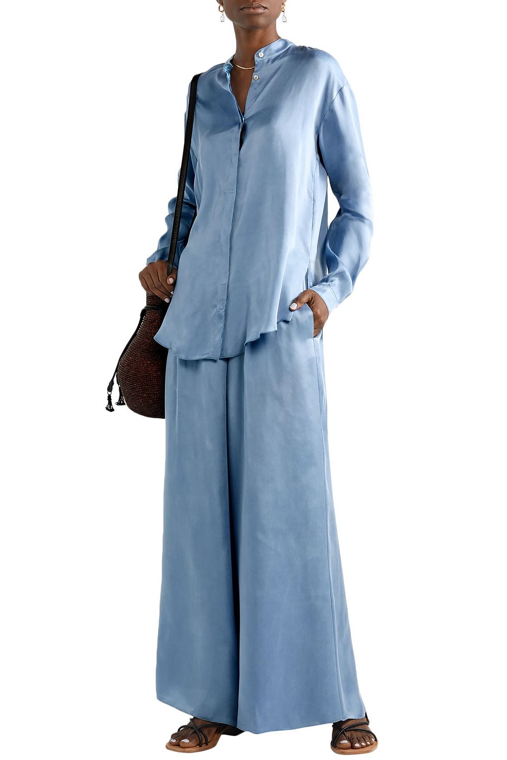 FORTE_FORTE Washed cupro-satin shirt