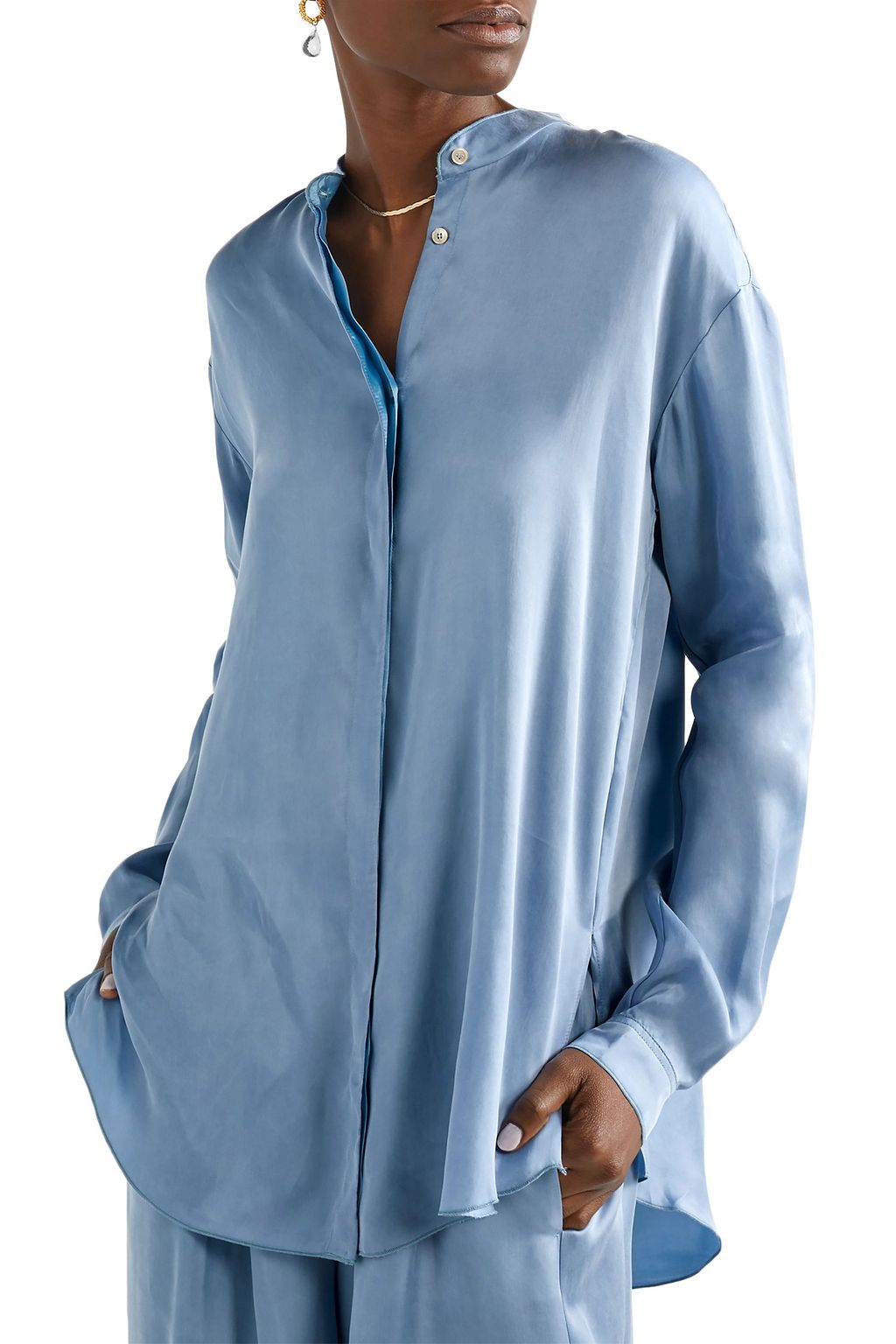 FORTE_FORTE Washed cupro-satin shirt