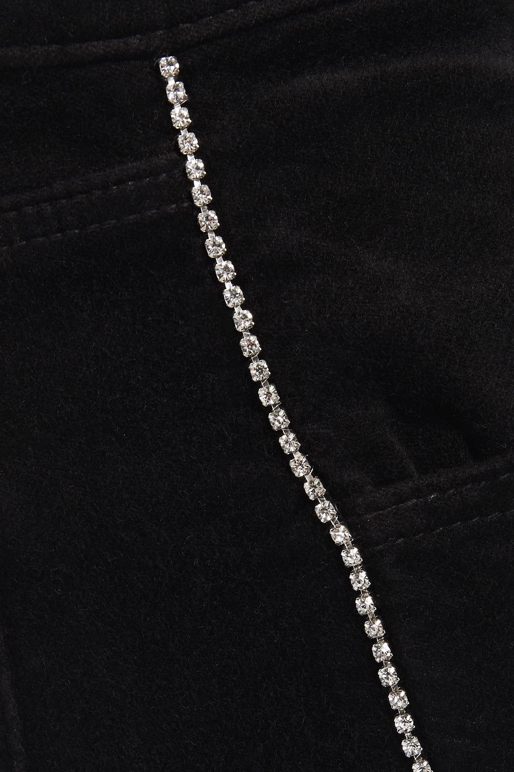 J BRAND Crystal-embellished cotton-blend velvet skinny pants