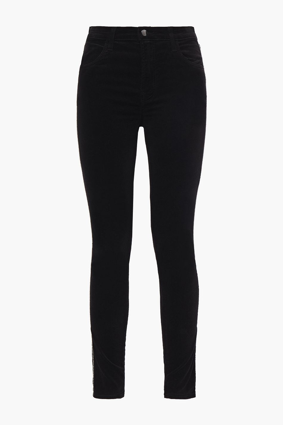 black velvet skinny trousers