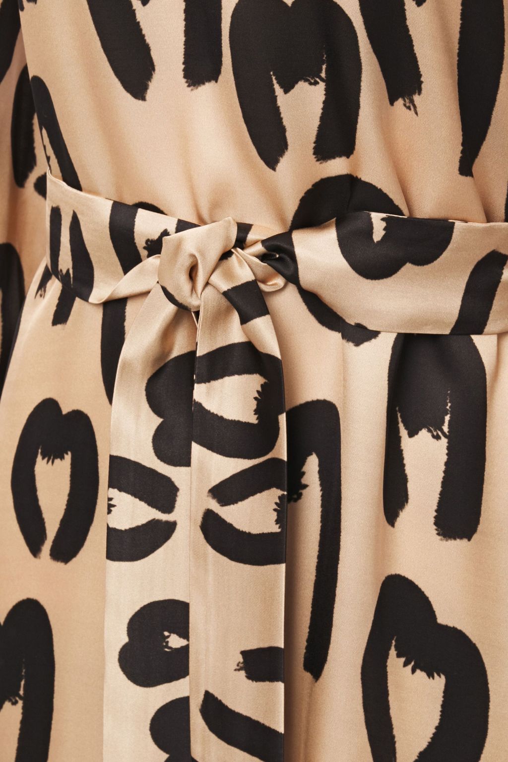 MOTHER OF PEARL Johanna belted printed satin mini dress