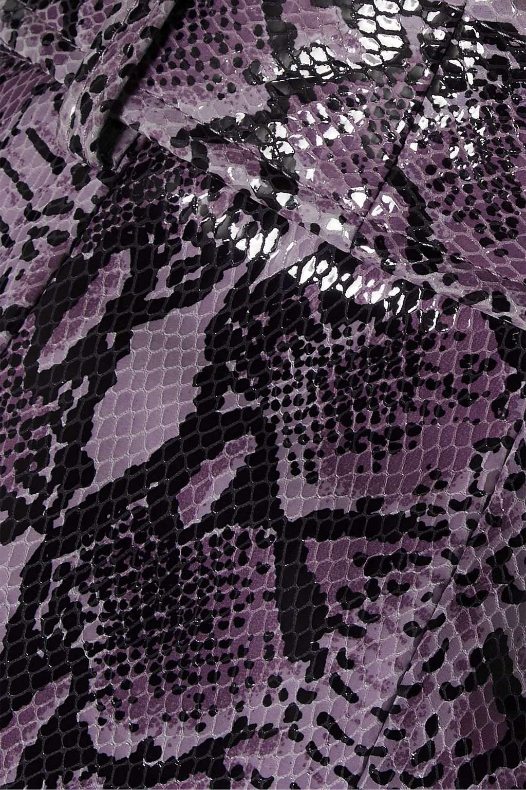 LAPOINTE Glossed snake-effect leather tapered pants