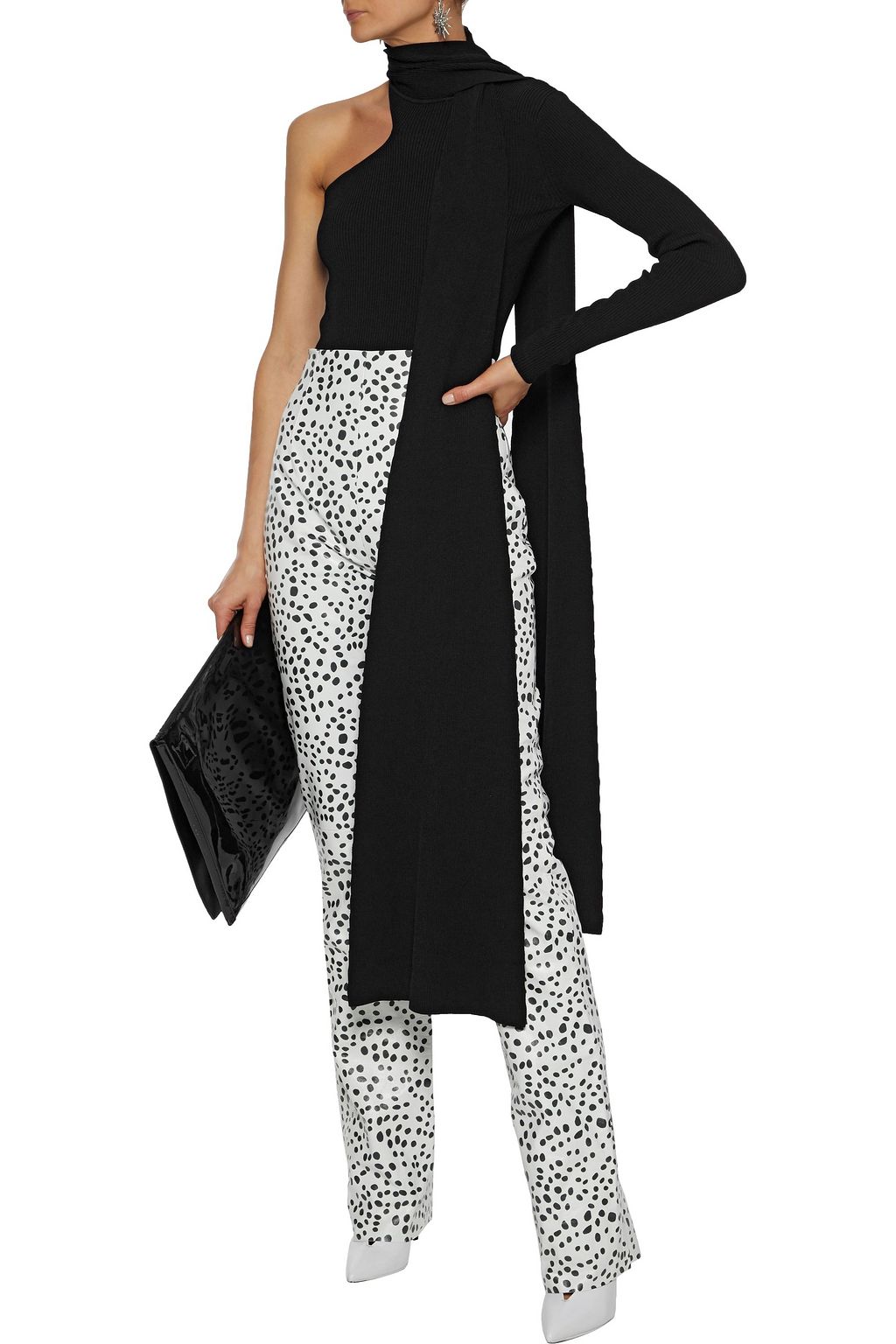 16ARLINGTON Printed leather straight-leg pants