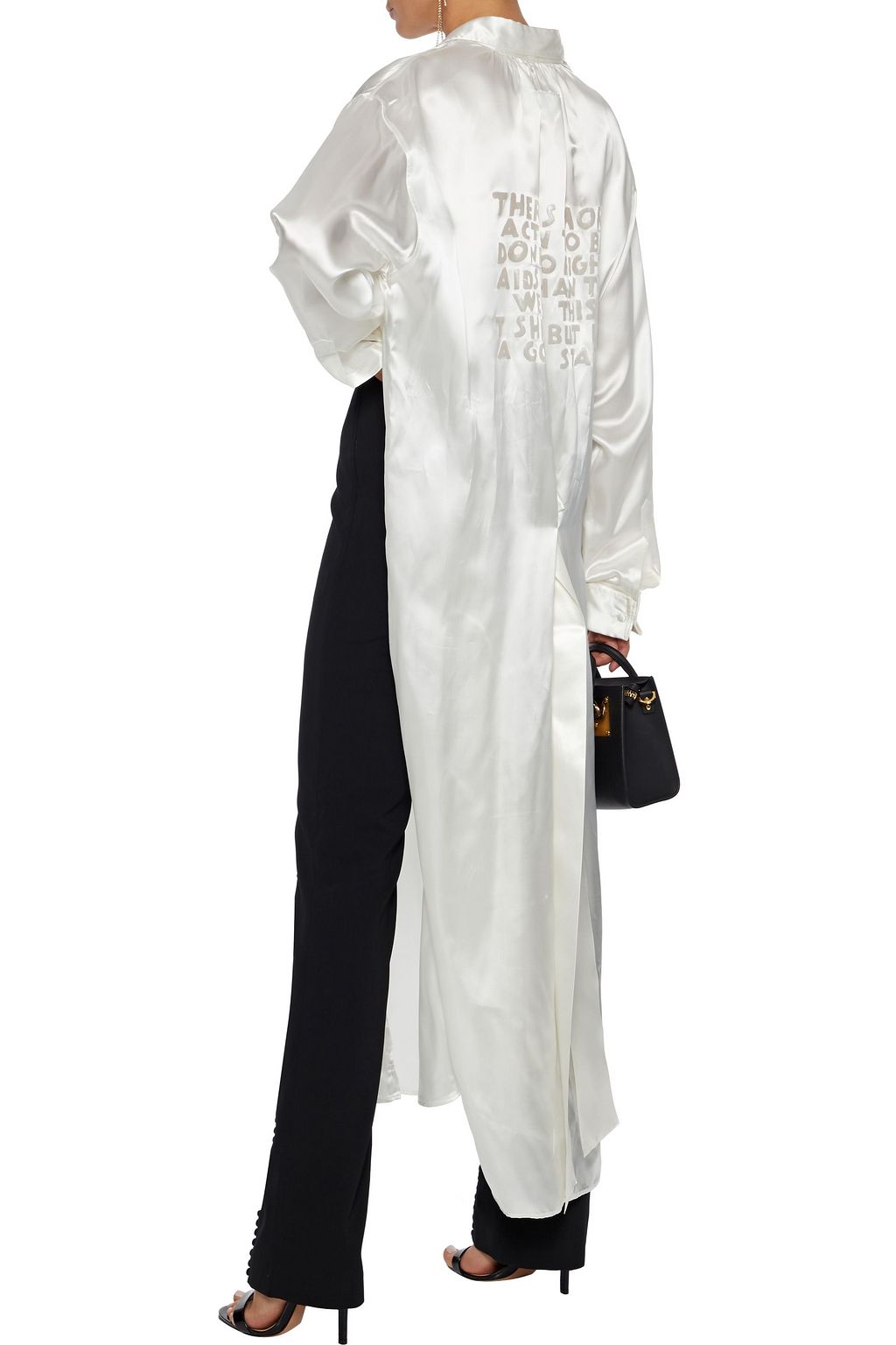 16ARLINGTON Button-embellished crepe straight-leg pants