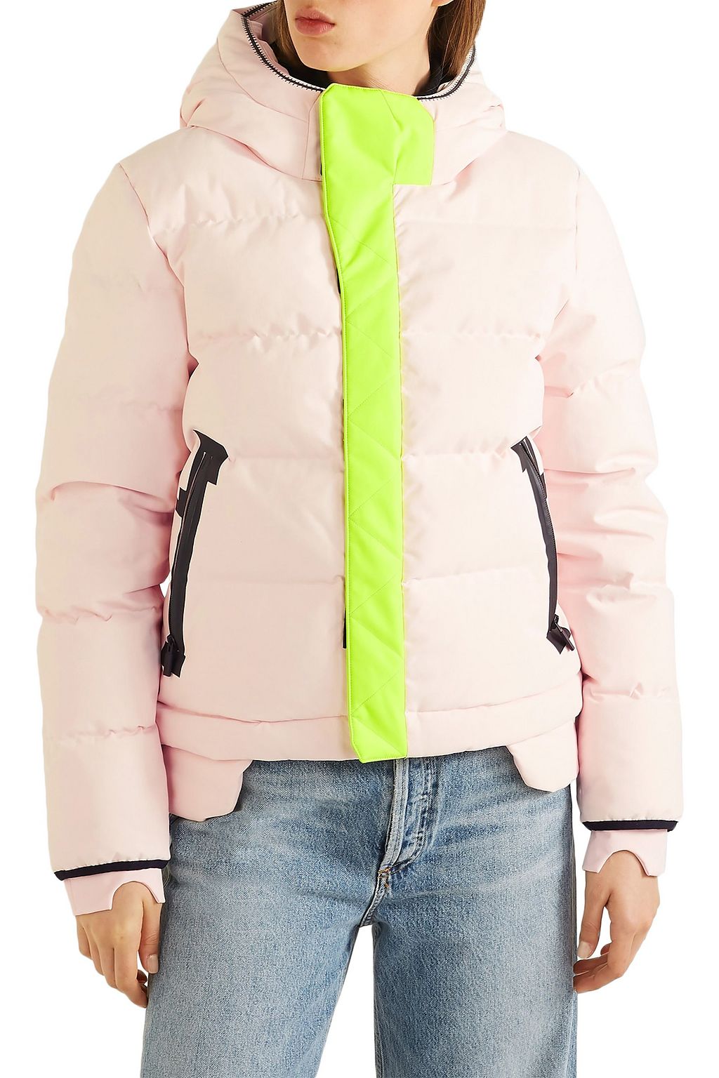 TEMPLA 2L Bio cropped quilted shell hooded down ski jacket
