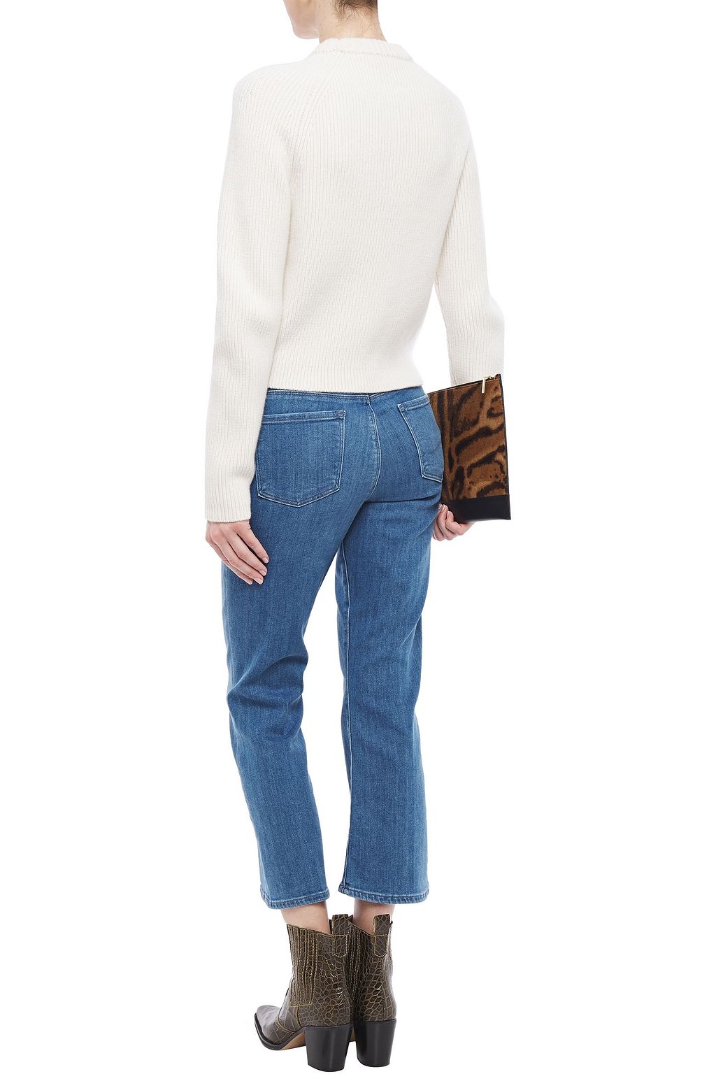 J BRAND Selena cropped faded mid-rise kick-flare jeans