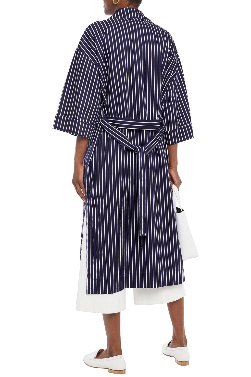 AMERICAN VINTAGE Enkodole oversized striped cotton-twill trench coat