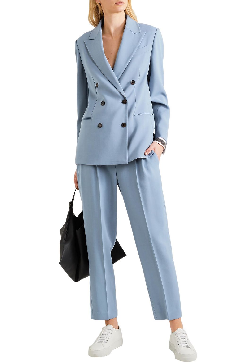 BRUNELLO CUCINELLI Layered wool-blend stretch-twill blazer