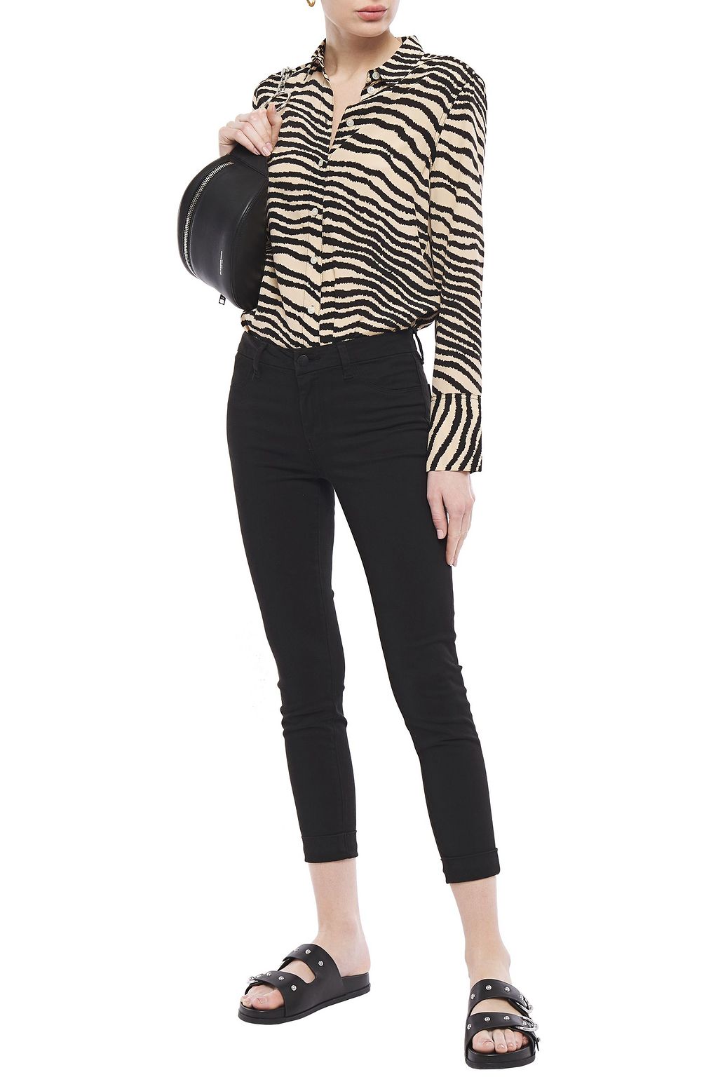 J BRAND Cropped cotton-blend skinny pants