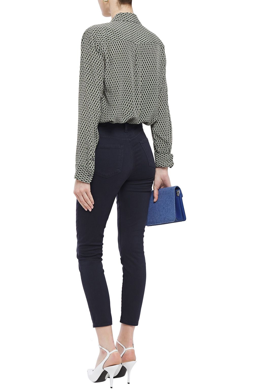 J BRAND Cropped cotton-blend skinny pants