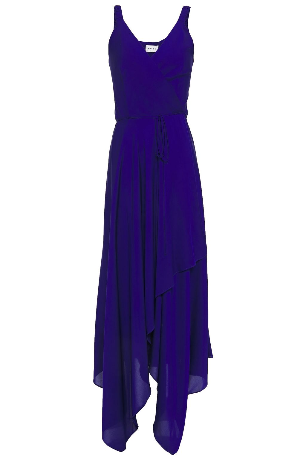 silk blue wrap dress