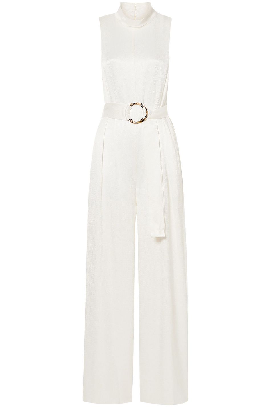 satin jumpsuit white