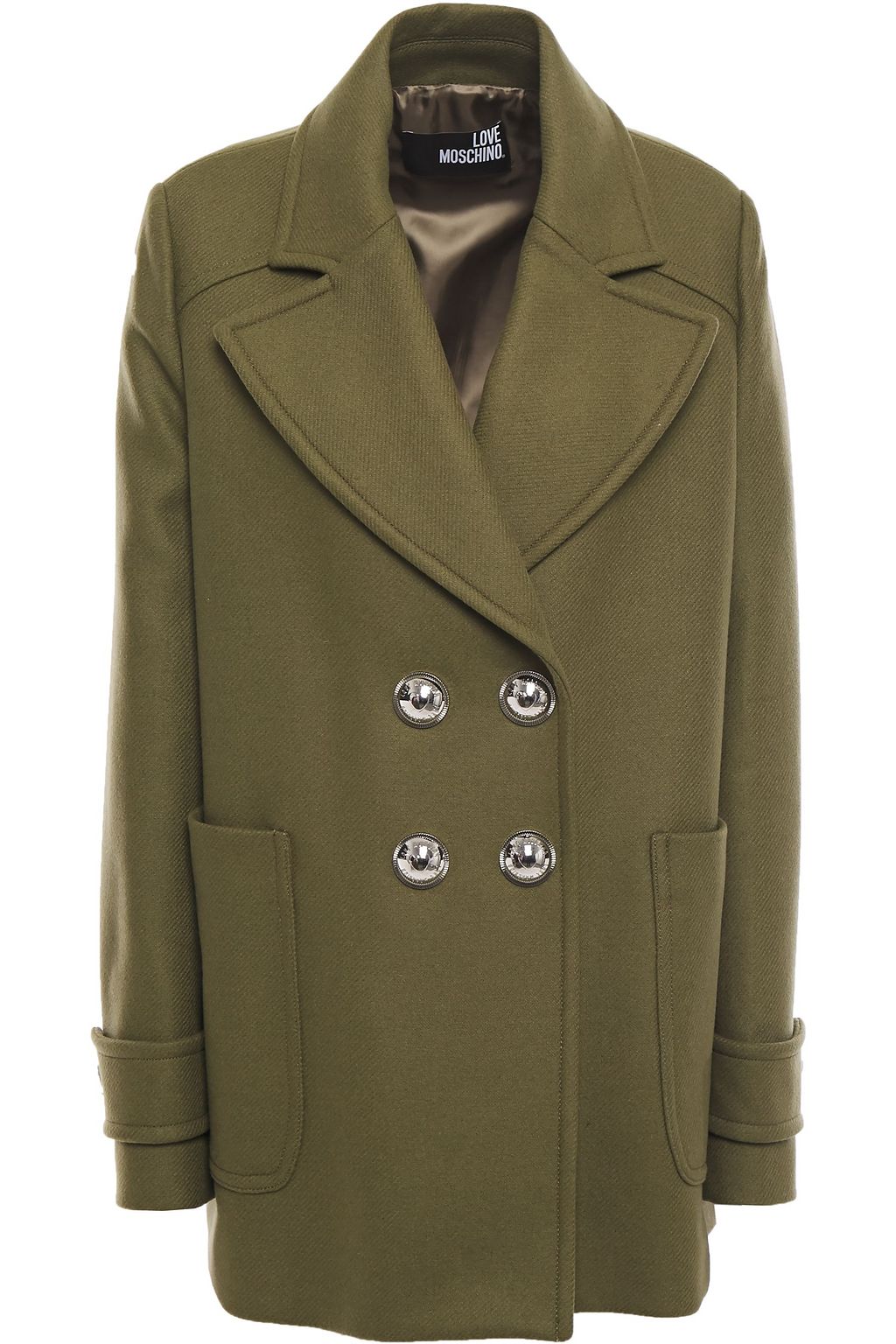 wool blend twill coat
