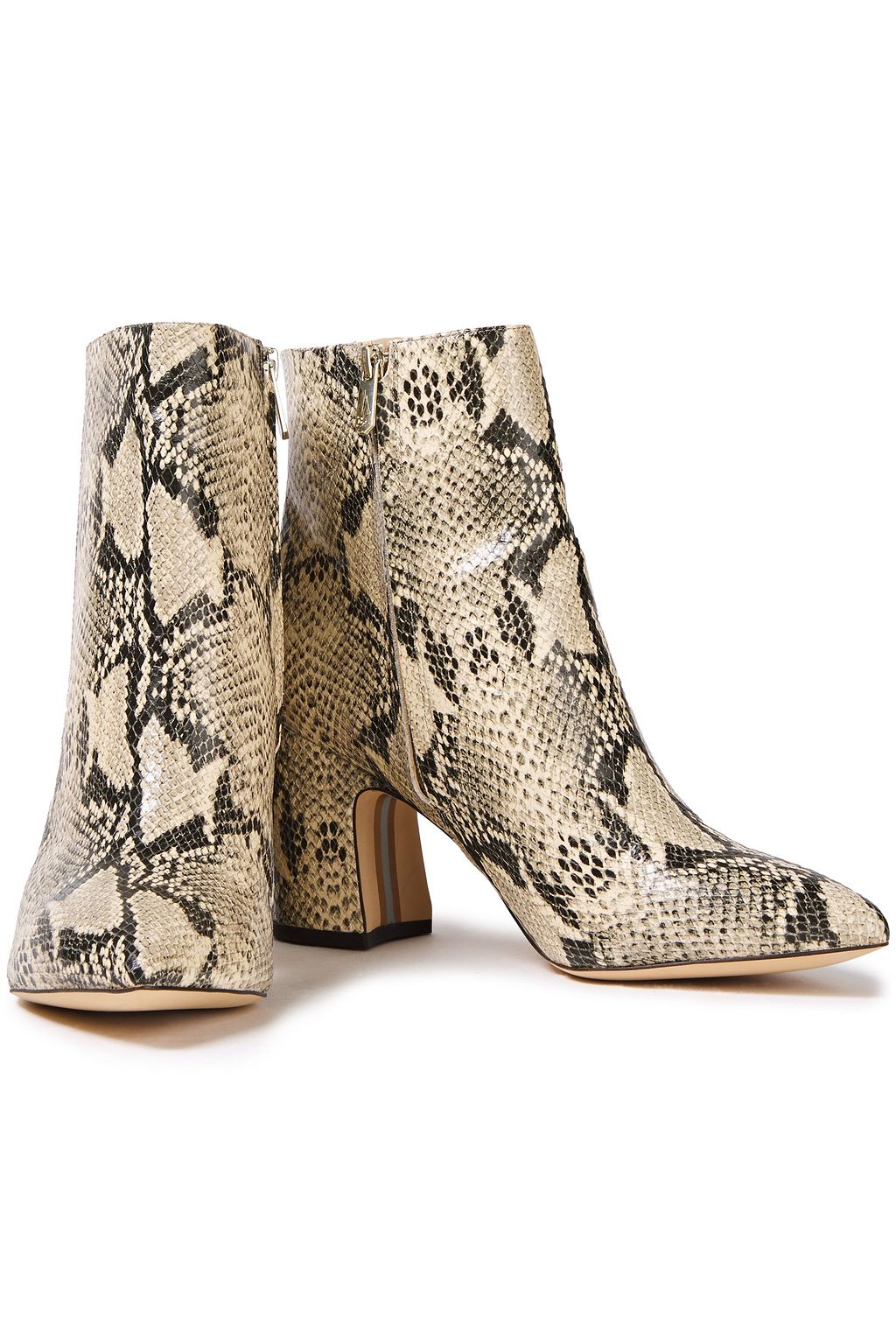 SAM EDELMAN Hilty snake-effect leather ankle boots