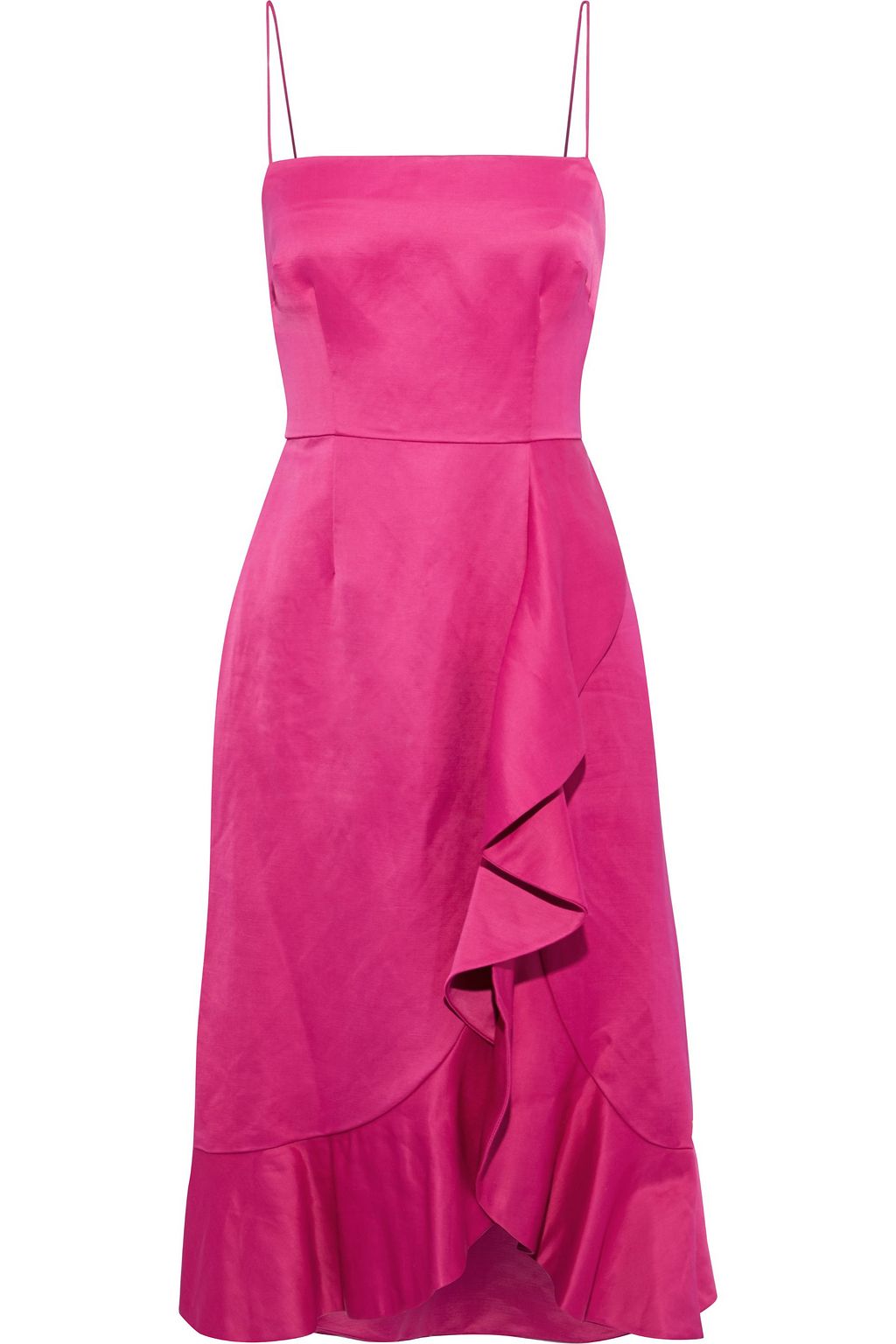 bright pink satin dress