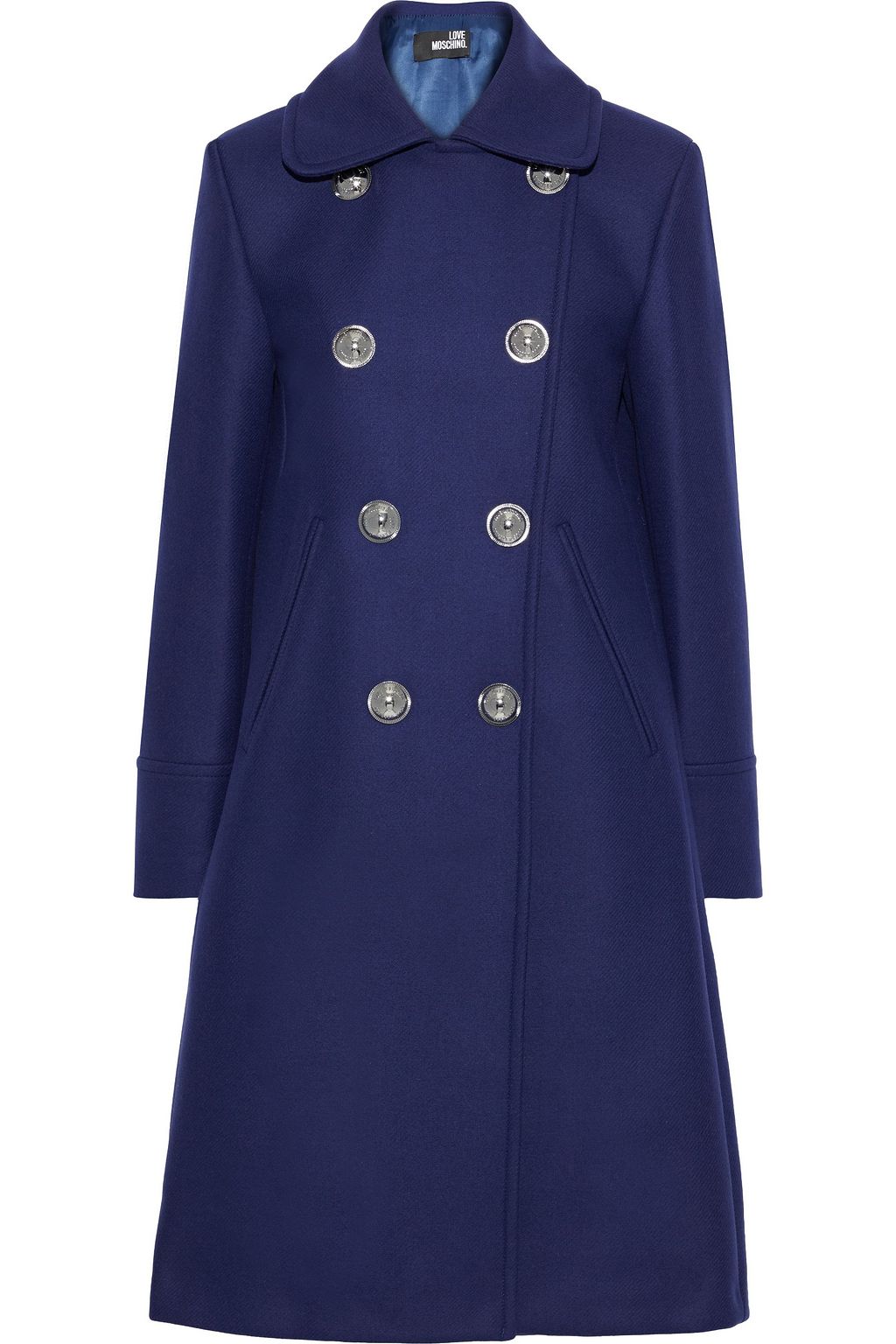 LOVE MOSCHINO Double-breasted wool-blend twill coat | Sale up to 70% ...