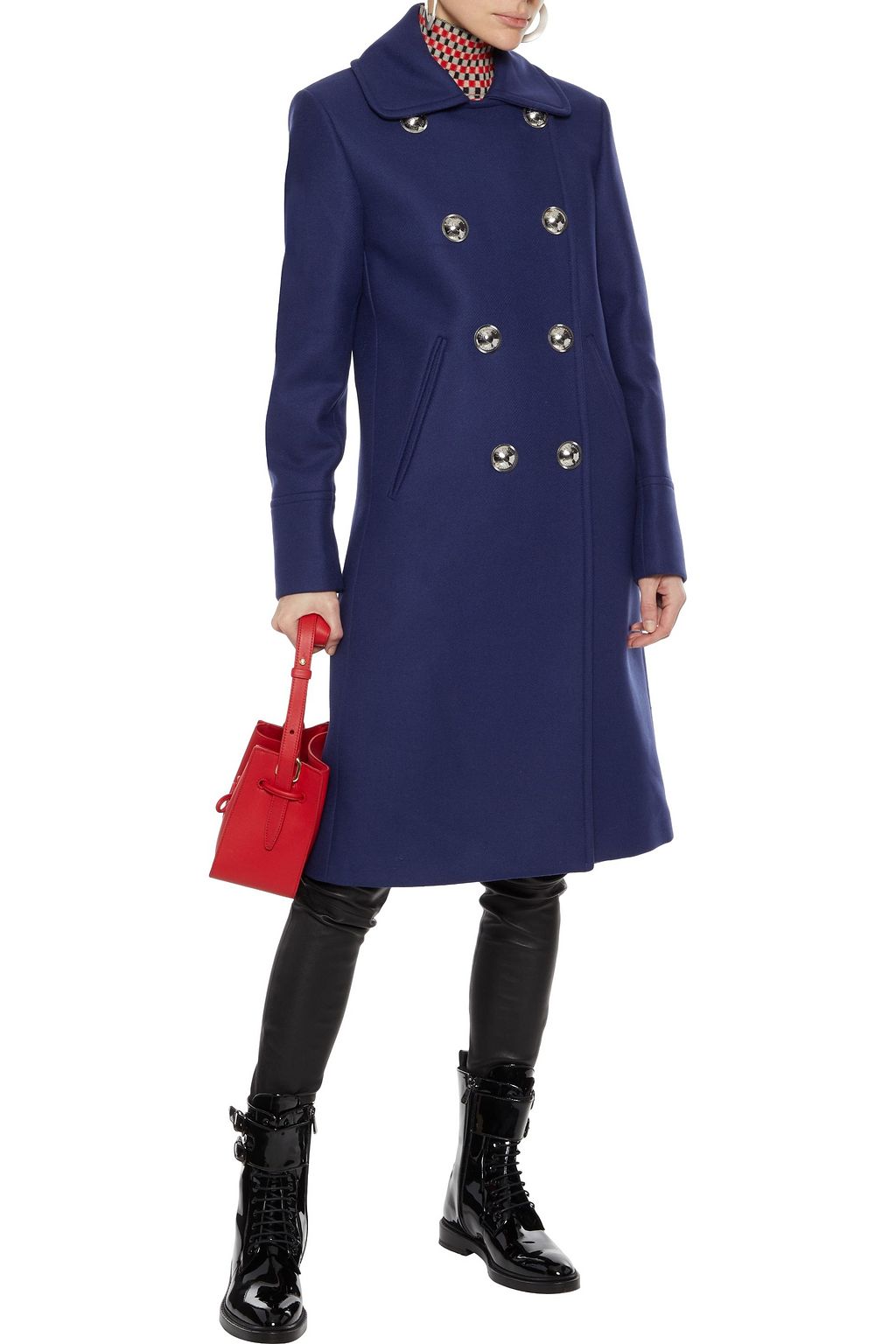 LOVE MOSCHINO Double-breasted wool-blend twill coat