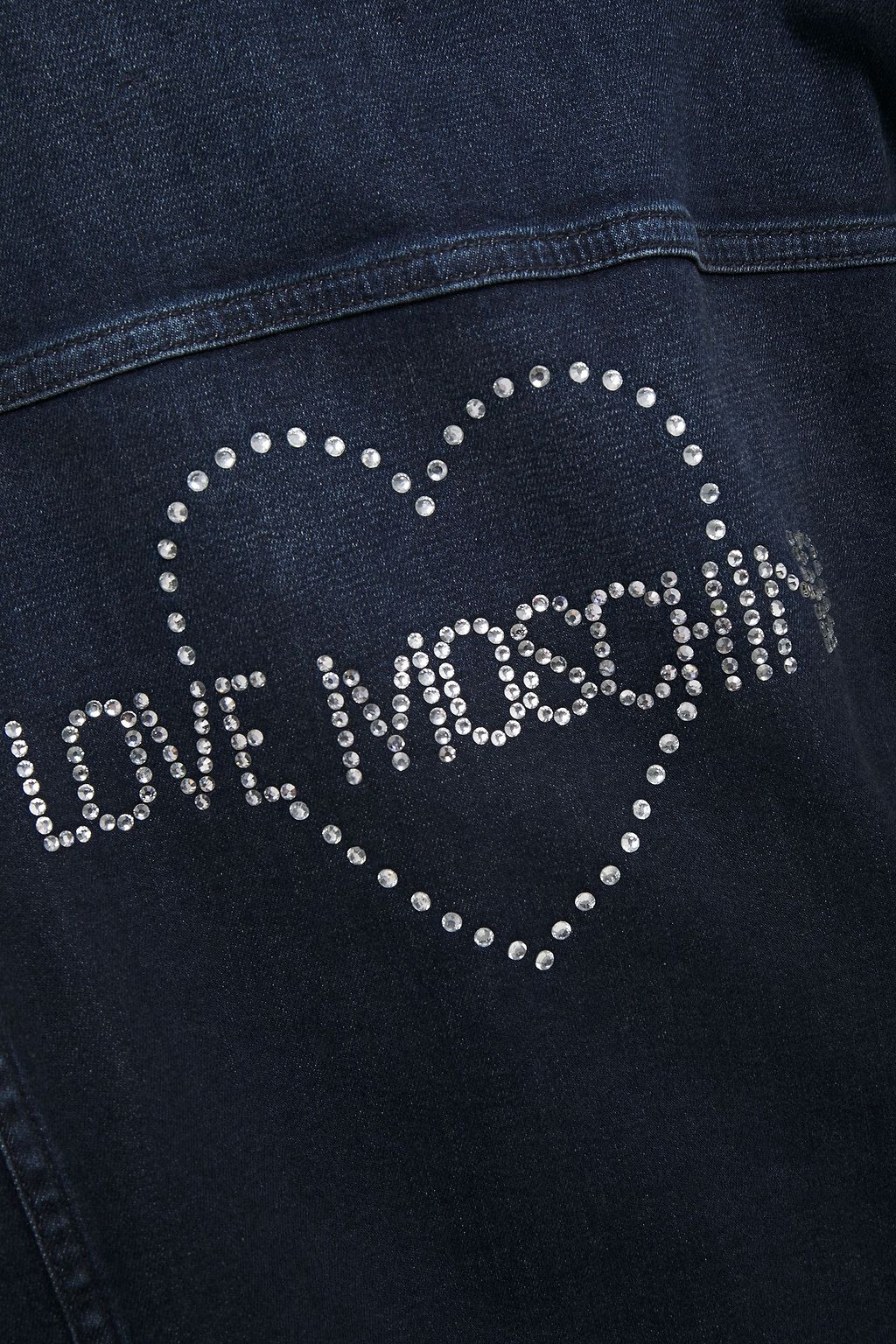 LOVE MOSCHINO Crystal-embellished denim jacket