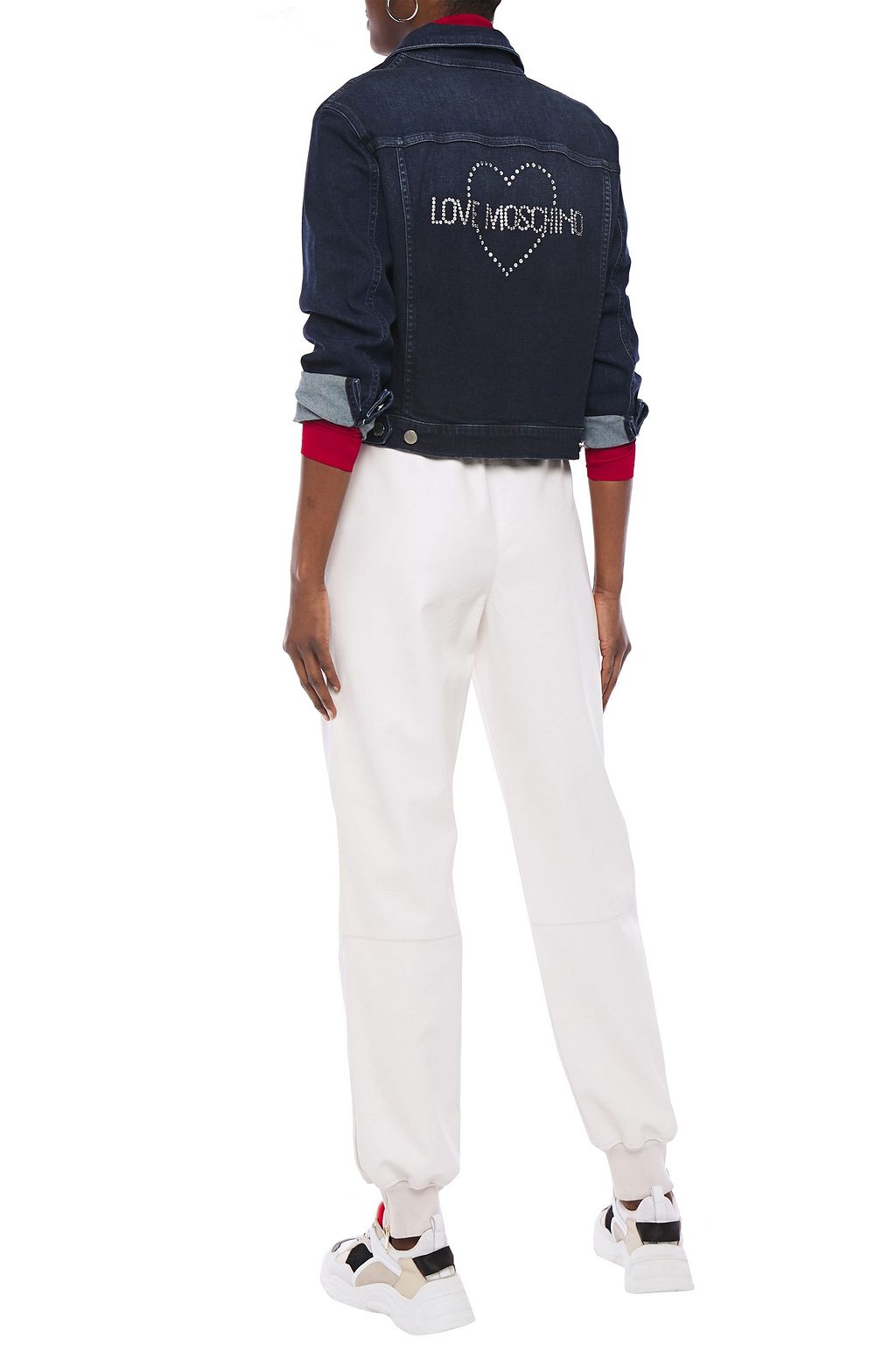 LOVE MOSCHINO Crystal-embellished denim jacket