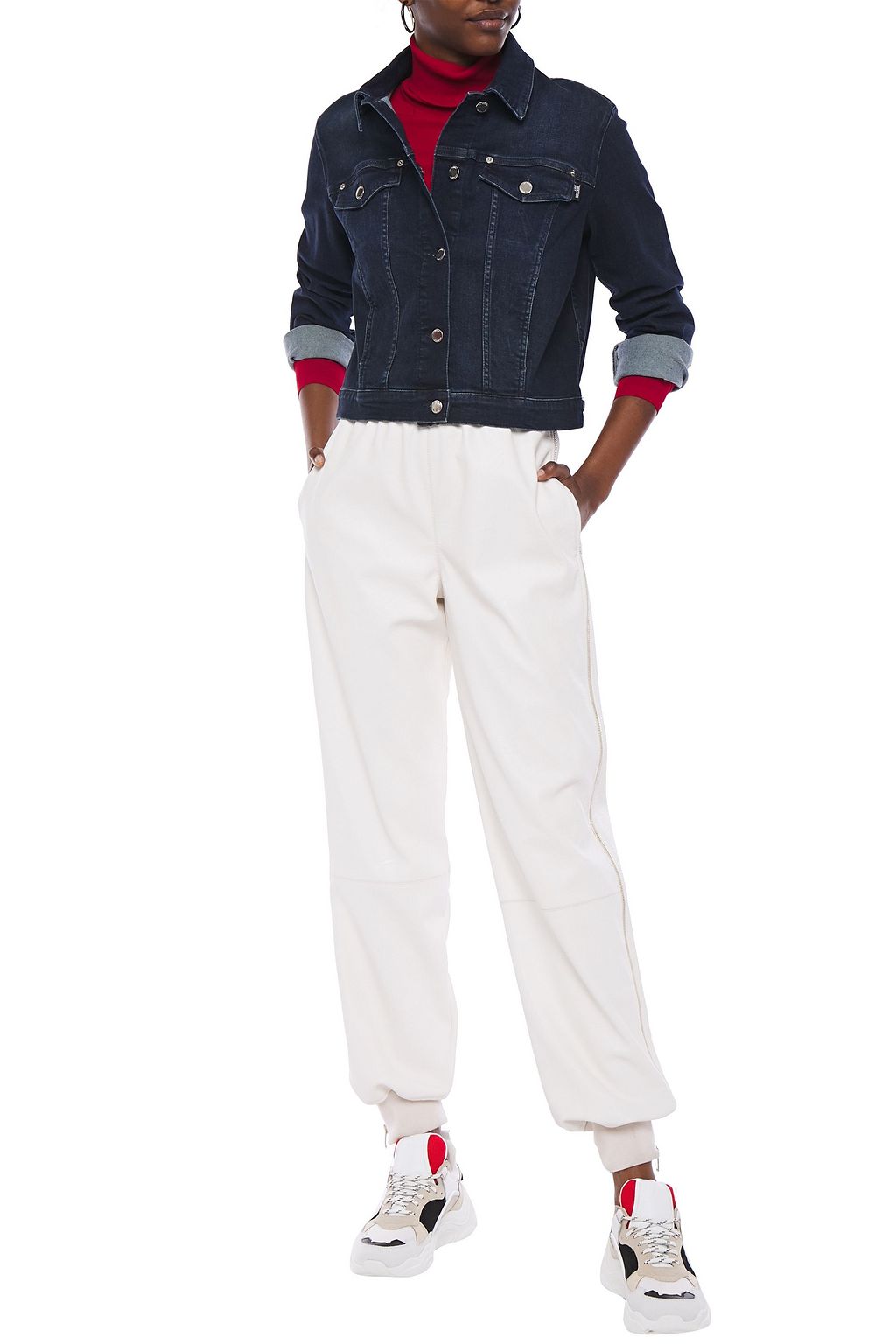 LOVE MOSCHINO Crystal-embellished denim jacket