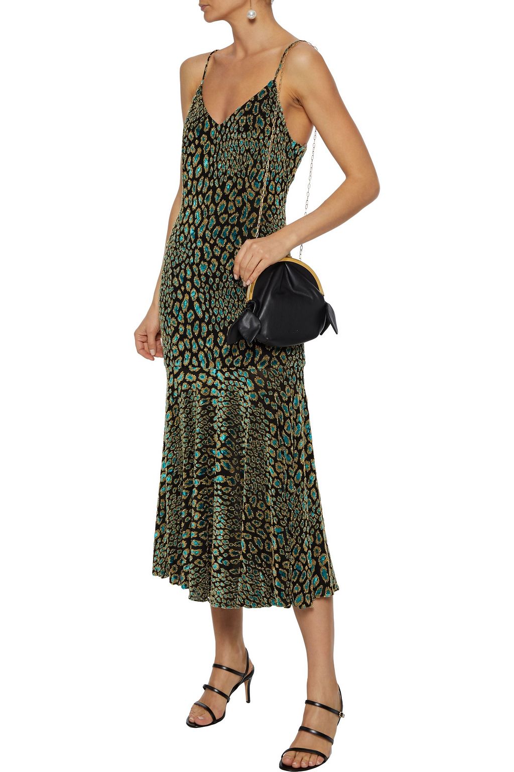 metallic leopard print dress