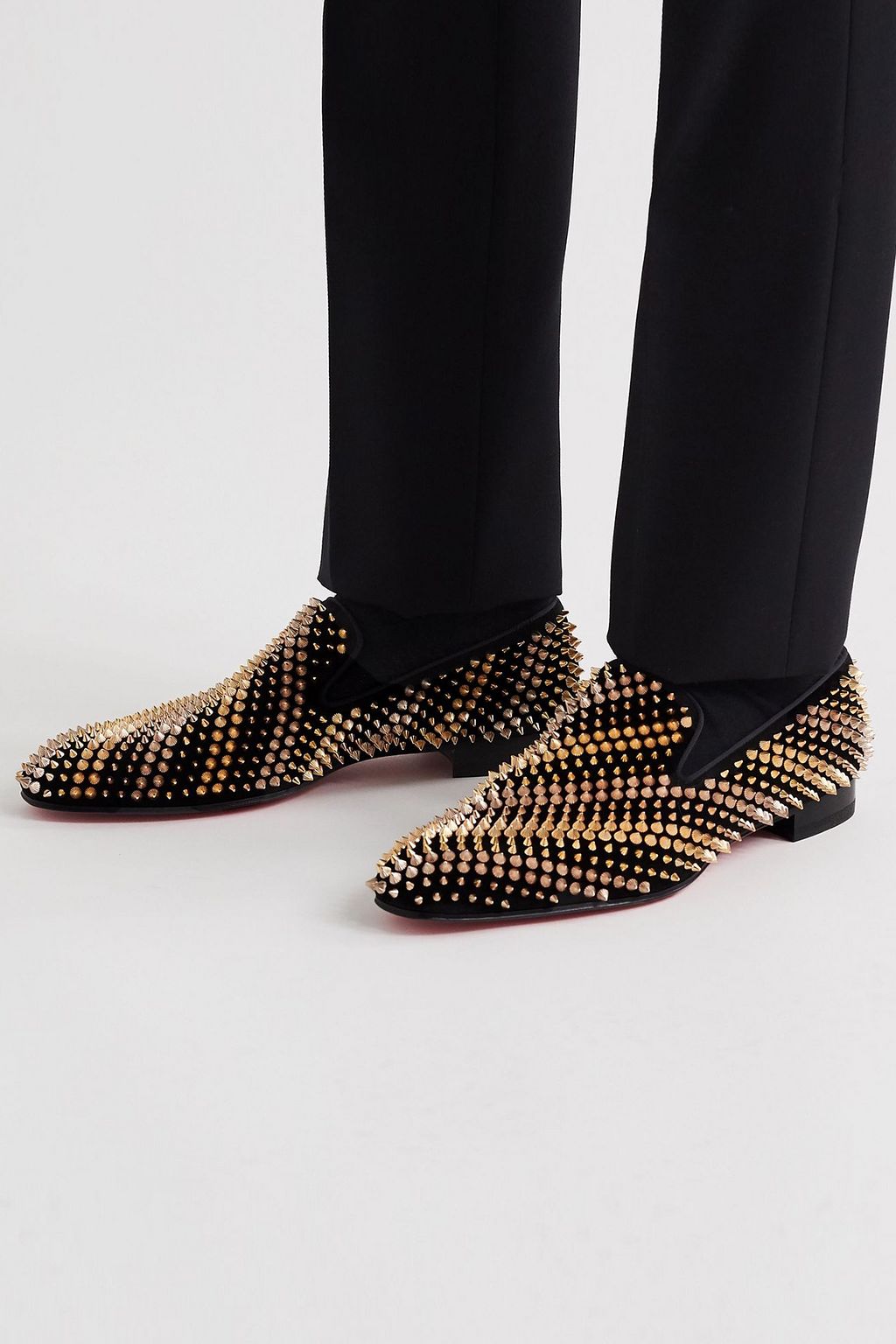 CHRISTIAN LOUBOUTIN Studded suede loafers