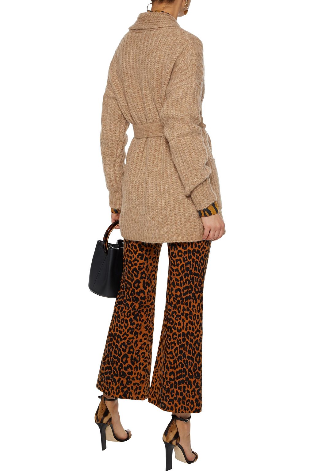 DIANE VON FURSTENBERG Belted ribbed-knit cardigan