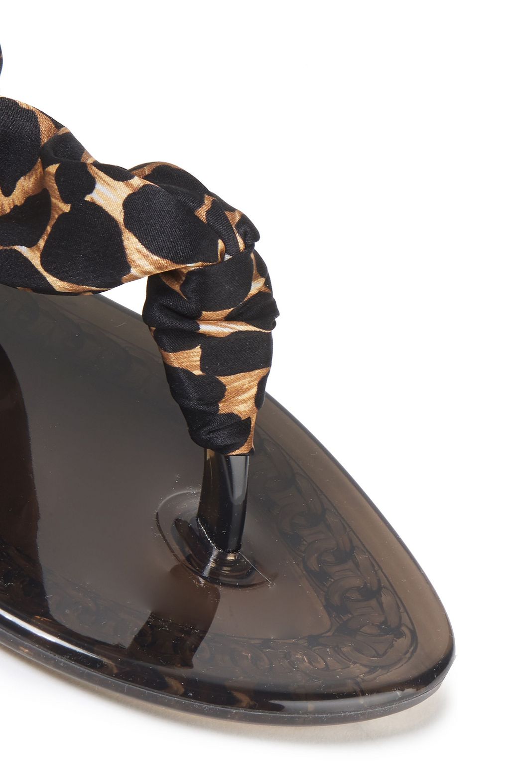 CASADEI Lace-up leopard-print silk-satin and rubber sandals