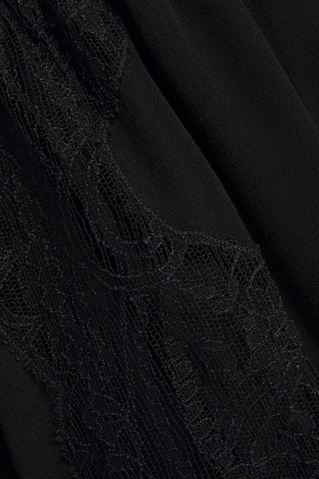 IRO Zestful Chantilly lace-trimmed ruffled crepe mini dress