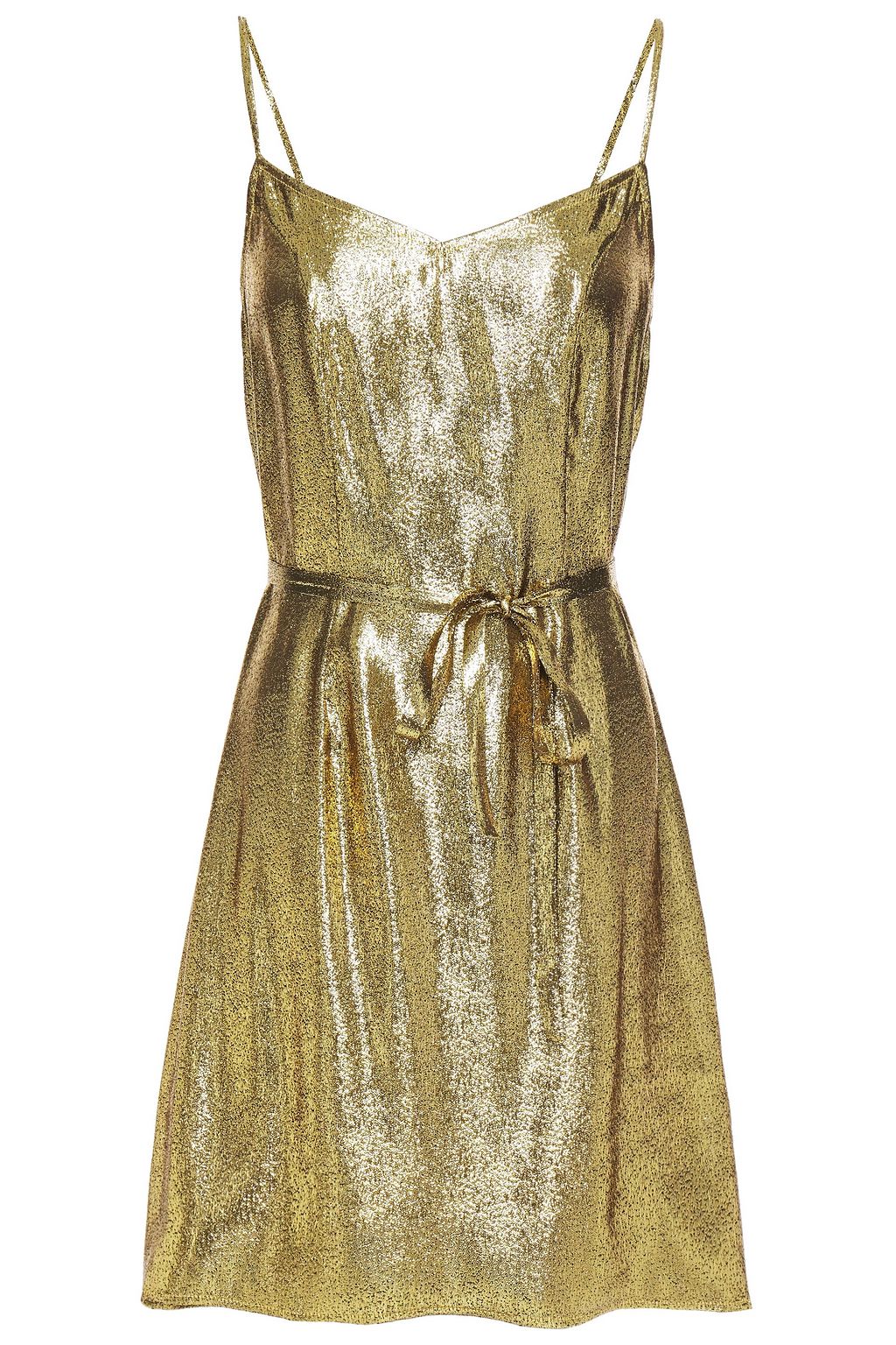 gold mini slip dress
