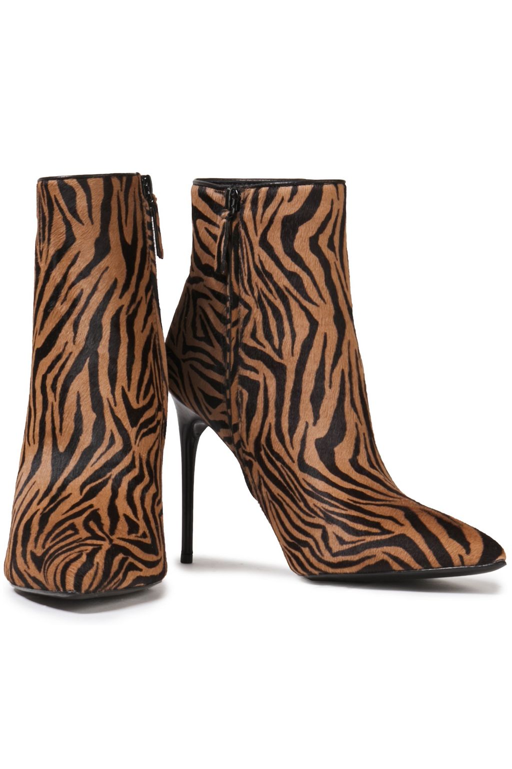 ALICE + OLIVIA Celyn zebra-print calf hair ankle boots