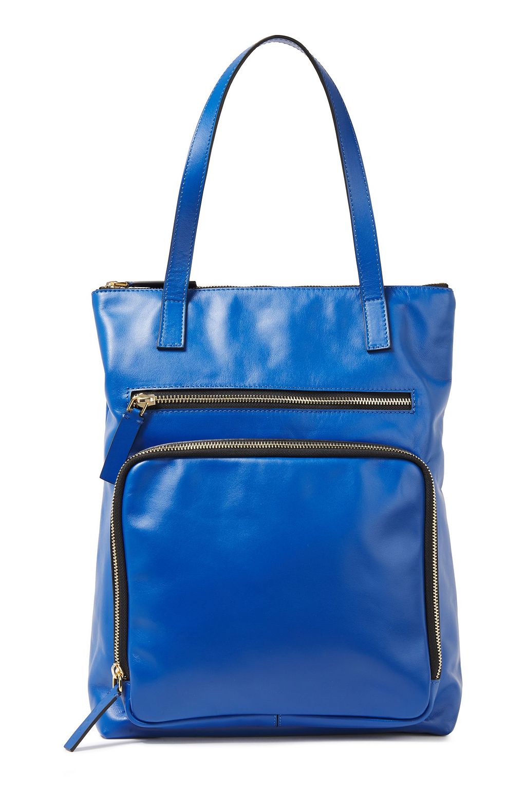 cobalt blue leather handbag