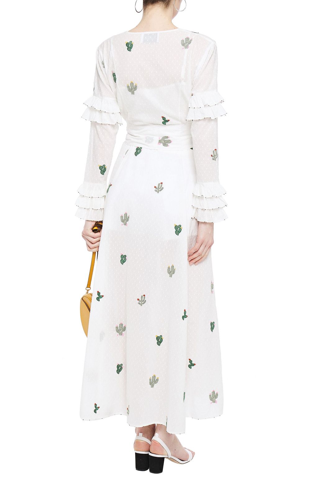 WE ARE LEONE Embroidered fil-coupé cotton maxi dress