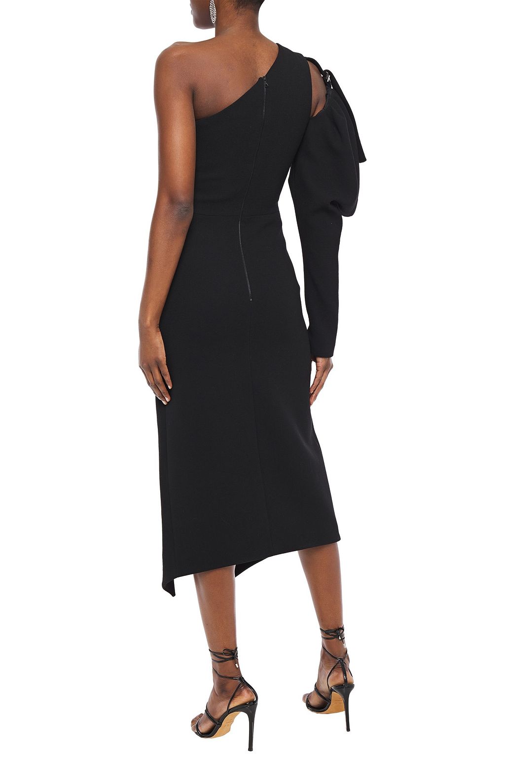 DAVID KOMA One-shoulder cutout crepe midi dress