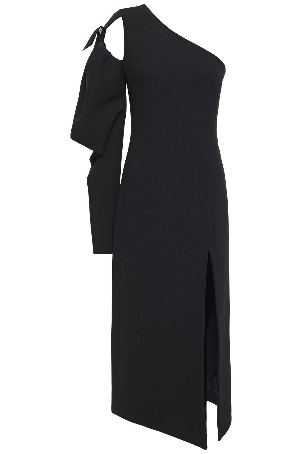 Black One-shoulder cutout crepe midi dress | DAVID KOMA | THE OUTNET