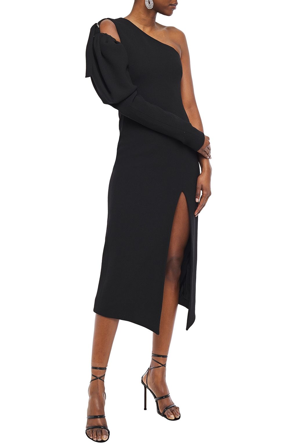 DAVID KOMA One-shoulder cutout crepe midi dress