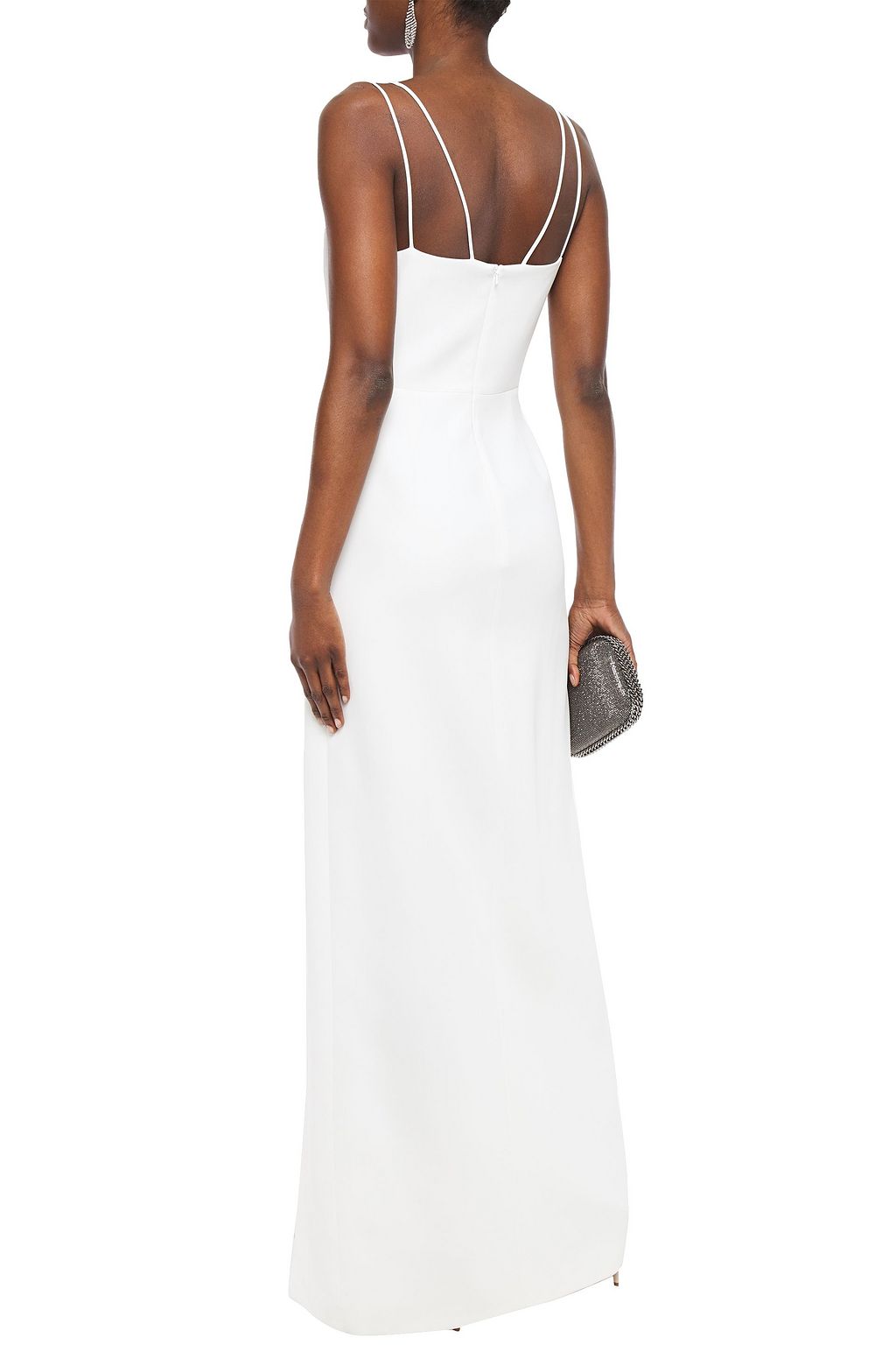 DAVID KOMA Embellished split-front cady gown